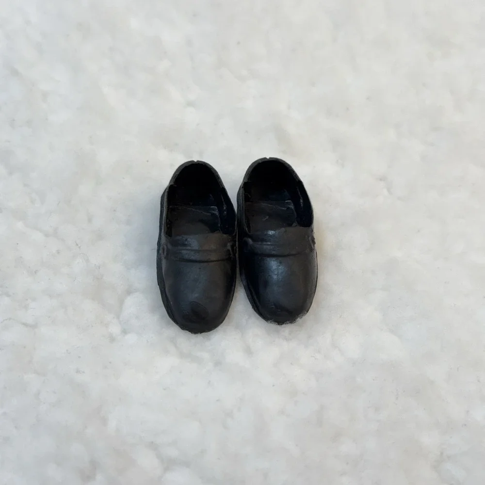 Vintage Barbie Ken Black Loafer Shoes Slip‎ On Doll Footwear Mattel Accessory